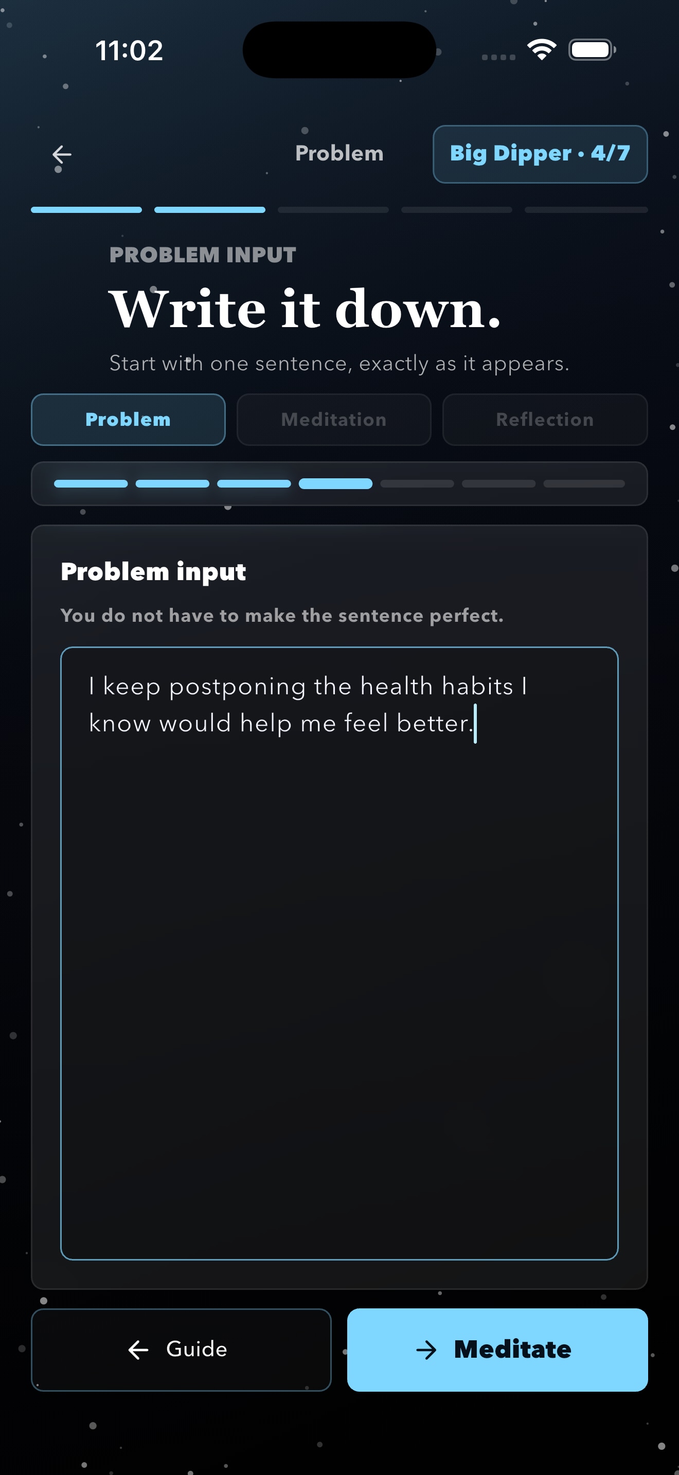Starlit Map problem writing screen